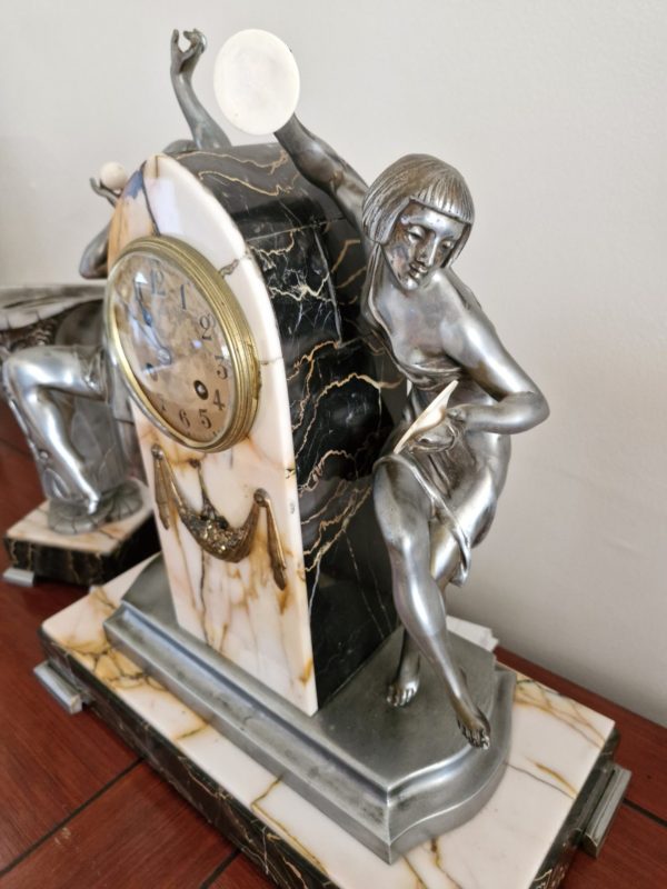Inposant Art Deco klokkenstel Limousin - Afbeelding 3