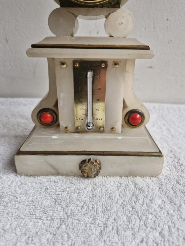 Antiek bureauklokje met thermometer - Afbeelding 3