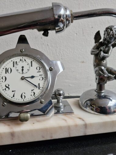 Pracht Art Deco bureaulamp met klok
