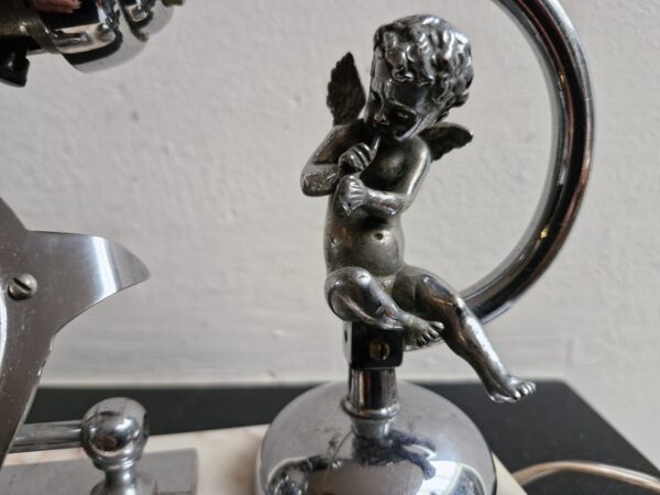 Pracht Art Deco bureaulamp met klok - Afbeelding 3